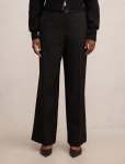 Kyla Petite Belted Straight Leg Pants - 16 Black