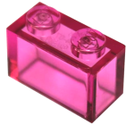 Parts Brick 1 X 2 Without Bottom Tube 3065 - Trans-dark Pink