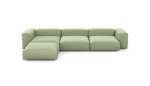 Four Module Chaise Sofa - Linen - Olive - 377CM X 241CM