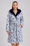 Ladies Plush Hooded Coral Fleece Luxury Winter Gown