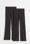 2-PACK Flared Leggings - Black ribbed