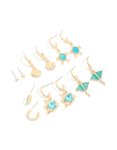 Goldair Gold Aqua Diamante Stingray & Sea Life Earrings 6-PACK