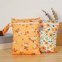 2pcs Reusable Waterproof Wet And Dry Separation Gym Bags Zipper Design Multi Functional Diaper Bags Travel Flower Print Wet Bags For Swimsuits