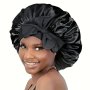 Soft Silky Satin Sleep Cap For Women - Elastic Band Lightweight No-Stretch Knit Design - Pink