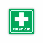 Green First Aid Symbolic Sign - Printed On White Acp 150 X 150MM