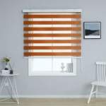 Smte Quality Roller Zebra Blinds Dual Layer Night Blinds For Windows -brown 120 Cm With Keychain