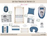 Cot Duvet Bedding Grey Blue Penguin Got Frostbite Set
