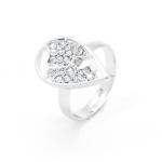 Silver Tone Teardrop Shaped Ring