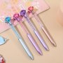 1PCS/4PCS Faux Diamond Decor Blue Ink -0.7MM Ballpoint Pen