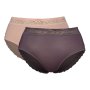 Donnay Plus Size Donna 2 Pack Bikini With Lace - Mocha & Lavender