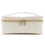 Soyoung Sand & Stone Beach Stripe Lunch Poche - Insulated Lunch Bag For Work Travel & Picnic Aesthetic Design Linen cotton Machi