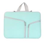 Double Pocket Zip Handbag Laptop Bag For Macbook Air 13 Inch Green