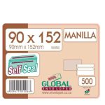 Global 90 152 Manilla Wind S seal Envelopes 500BX