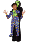 Close Encounter Alien Grabbing Kid Costume - A Cosmic Halloween Adventure