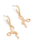 Goldair Gold Diamante Bow Huggie Earrings