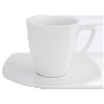 Arctic White Square Tall Cup And Saucer