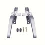 1pc Universal Dual-Layer Glass Window Handle With Fixing Screws Zinc Alloy Safety Casement Window Hardware Kit Right/Left Hand Available In White Black And Silver
