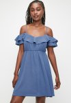 Ruffle Overlay MINI Dress - Blue