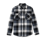 Essence Long Sleeve Flannel Shirt – Plaid – Harley Black & Ombre Blue