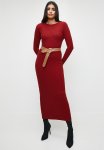Edit Belted Knitwear Maxi Dress - Oxford Blood