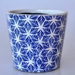 Blue & White Star Design Planter 14X16CM