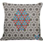 Blue Red Patterned Lilies Cushion - 50CM X 50CM