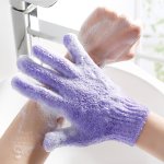 Double Sided Exfoliating Scrubbing Gloves Thickened Skin Friendly Shower Bath Gloves Mitts Body Scrubber Gloves For Women - Bath