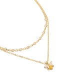 Goldair Gold Plated Cubic Zirconia & Enamel Bee Layered Necklace