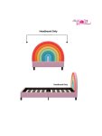 Colourful Rainbow Headboard For Kids Single Size