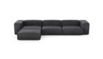 Four Module Chaise Sofa - Leather - Dark Grey - 377CM X 199CM