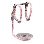 Rogz Glowcat H-harness And Lead Combination - Pink Butterflies Design