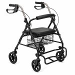 Foldable Rollator Walker With Seat Basket & Hand Brakes 4-WHEEL Mobility Walking Aid