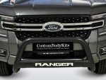 Ford Ranger Next Gen 2023+ Nudge Bar W Oval Cross Member 409 Stainless Steel PC Black Asb