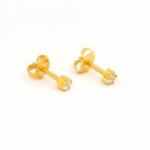 Deluxe Gold Plated Cubic Zirconia 3MM