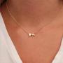 Initial Letter Heart Pendant Clavicle Chain Necklace Alloy Neck Jewelry For Women Birthday Party Gift