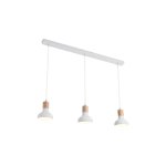 Pendant Metal With Wood Finish White PEN646 3