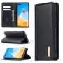 For Huawei P40 2 In 1 Detachable Magnetic Horizontal Flip Genuine Leather Case With Holder & Card Slots & Wallet Black
