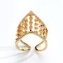 Champagne Cubic Zirconia Filigree Ring - 7 / Gold / Champagne Cubic Zirconia