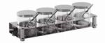 Condiment Set S steel Includes: 4 Jars + Spoons +tray