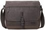 London Heavy Wax Cotton Canvas Utility Messenger Bag Dark Brown