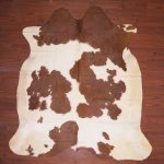Aa Grade Cow Hide 9098 Brown white L - Large Brown white Panelled