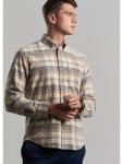 Corduroy Long Sleeve Check Shirt - Ivory - Checkered XXL