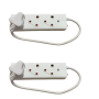 2 X 3WAYS Multiple Socket-outlets With Cord Extension Set Safety Shuttered