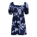 Short Sleeve Printed Smocked Jumpsuit