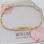 Caitlin-lee Personalized Id Bracelet Gold Stainless Steel Adjustable Size Ready In 3 Days