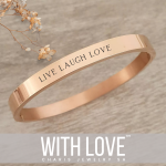 Kiera Regular Size Personalized Rose Gold Stainless Steel Clip Open Bangle Size: 58MM Diameter Ready In 3 Days