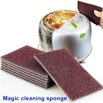 5 10 Pieces Emery Magic Wipe Bottom Cleaning And Descaling Sponge Pot Sponge Brush Iron Rust Removal Sponge Dishwashing Sponge B