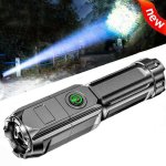 1PC Powerful Zoomable Flashlight Outdoor Multi-functional Portable Home Small Flashlight Telescopic Zoom Light