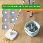 5PCS Mop Replacement Cloth Rotating Hand Free Mop Bucket Replace Cloth Flat Mop Cloth With Strong Decontamination Effect Suitabl