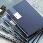 1 Set Of 4PCS 20.57X14.22CM Thickened A5 Coil Notebook Blue Simple Notepad Loose-leaf Book Practice Book With 40 Sheets And 80 P